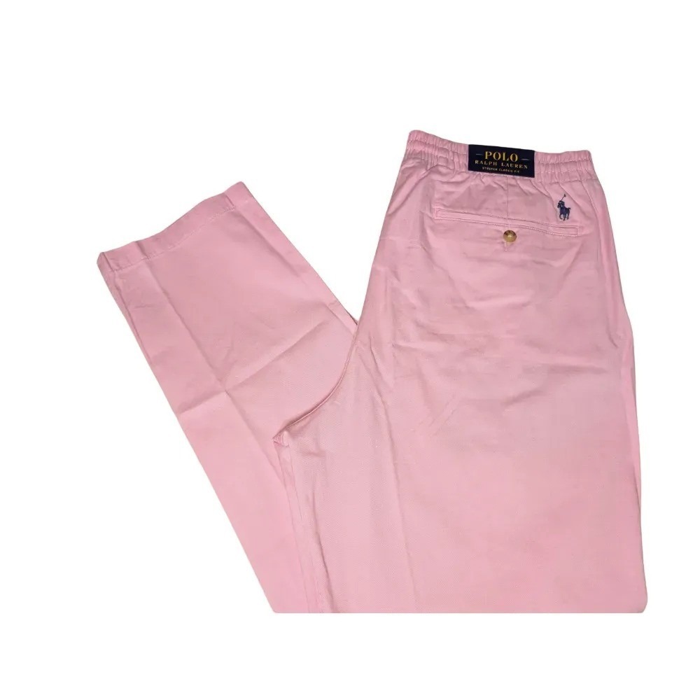 Polo Ralph Lauren Mens Pink Stretch Drawstring Chino Pants Sz XL NWT $115